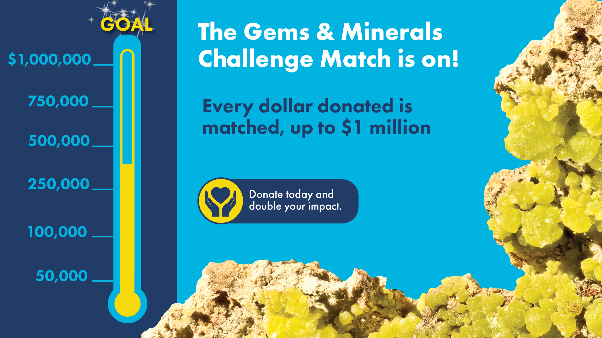 The Gems and Minerals Challenge match progress graphic