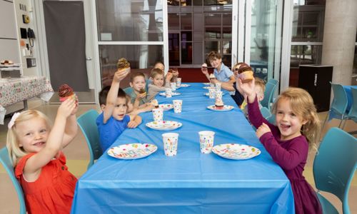Child at birthday party