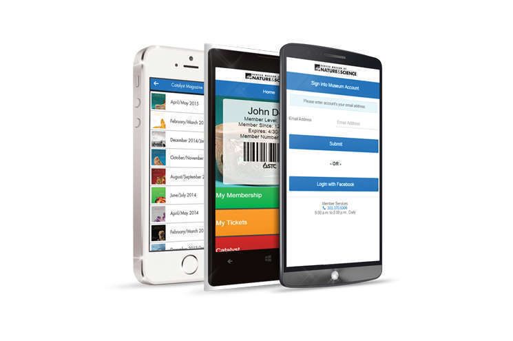 Picture of three phones with the ecard on their screens