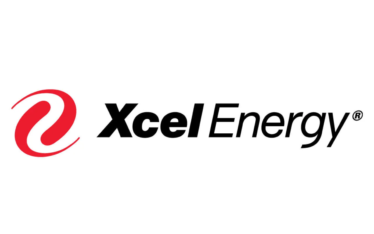 Red spirals next to text reading Xcel Energy