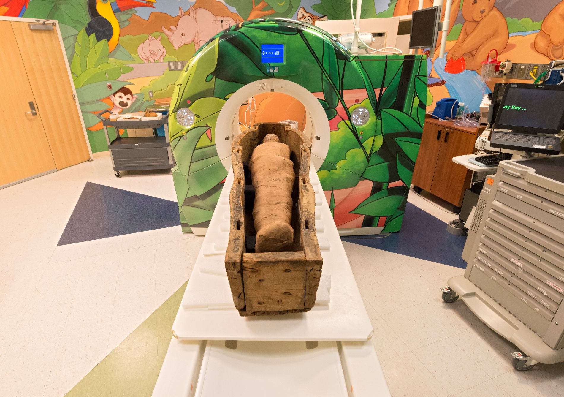 CAT scanning of the Museum mummies at Children's Hospital Colorado in Aurora, Colo. (Photo/ Rick Wicker)