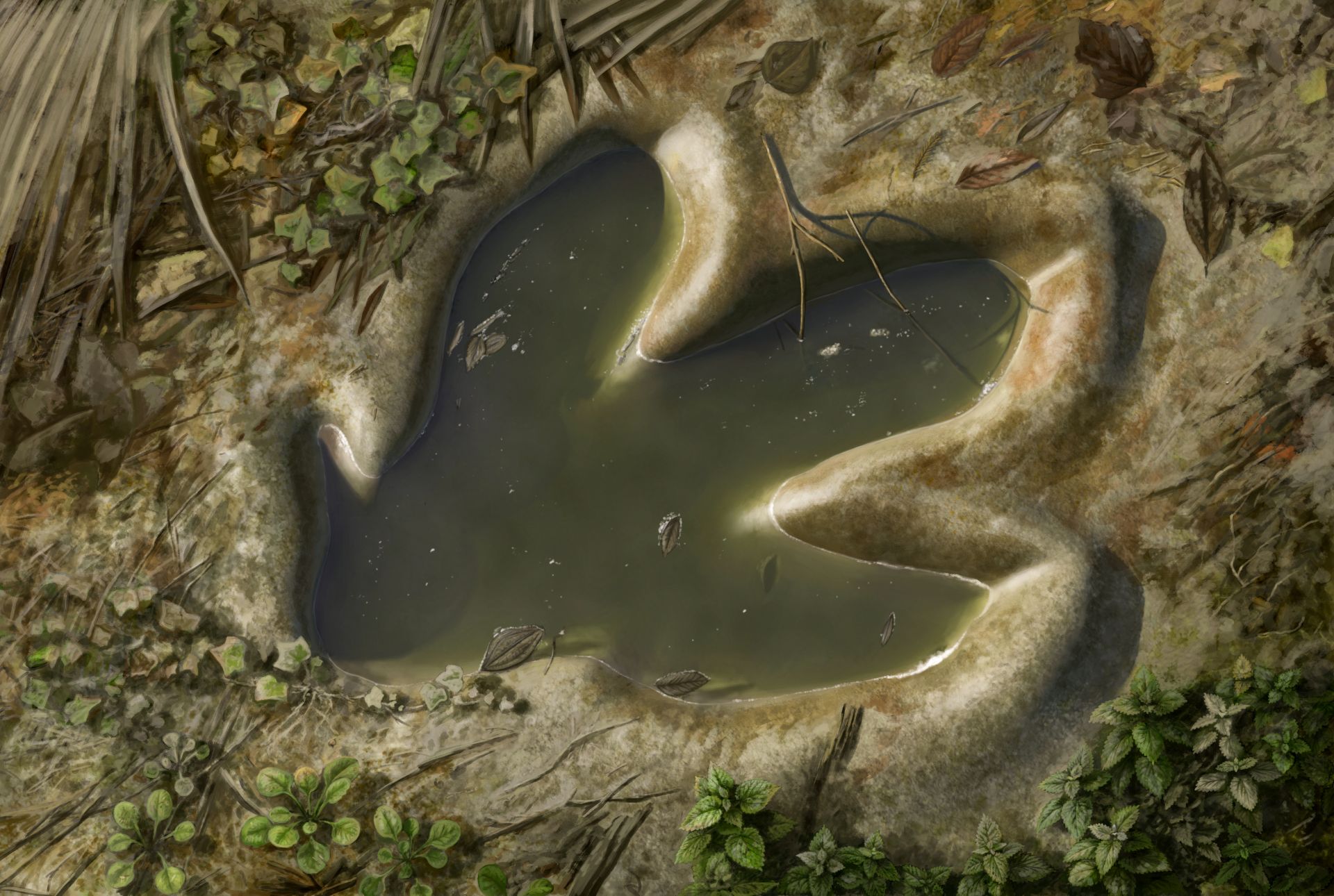 T. rex trackway illustration
