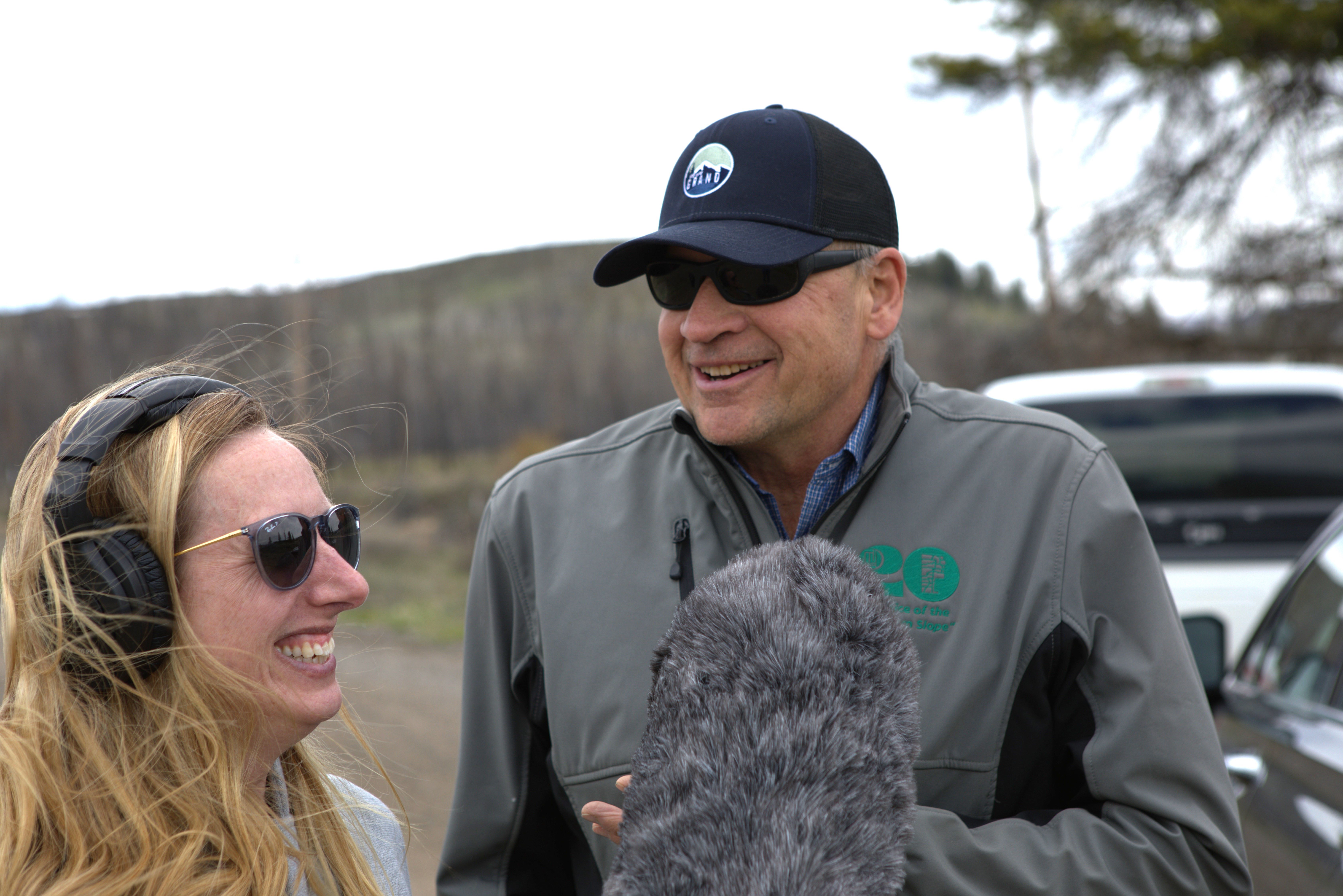 Kristan Uhlenbrock, podcast host and executive director of the Institute for Science & Policy, interviews Merrit Linke, commissioner of Grand County District 2, about wildfire mitigation strategies. Linke's district was hit hard by the East Troublesome Fire of 2020. (Photo/ Carson Frame)