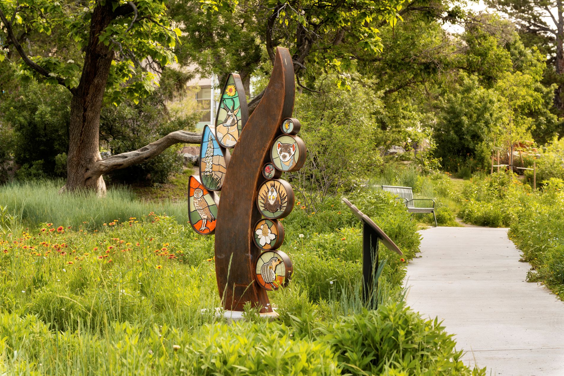 The "Grasslands" sculpture by artist Greg Fields celebrates species found in Colorado’s plains ecosystems. (Photo/ Rick Wicker)