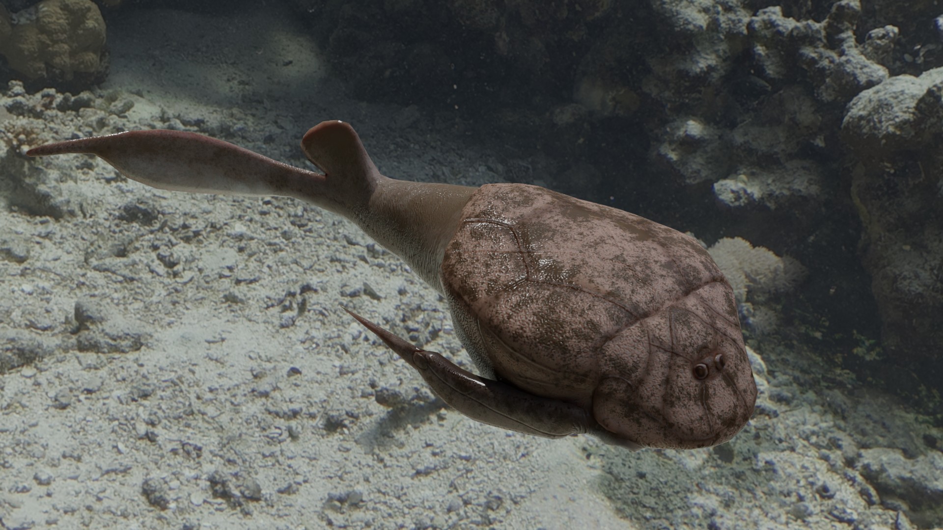 Life reconstruction of Bothriolepis canadensis, a close relative of Bothriolepis coloradensis that likely looked similar. (Photo/PaleoBiome)