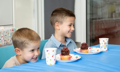 Child at birthday party