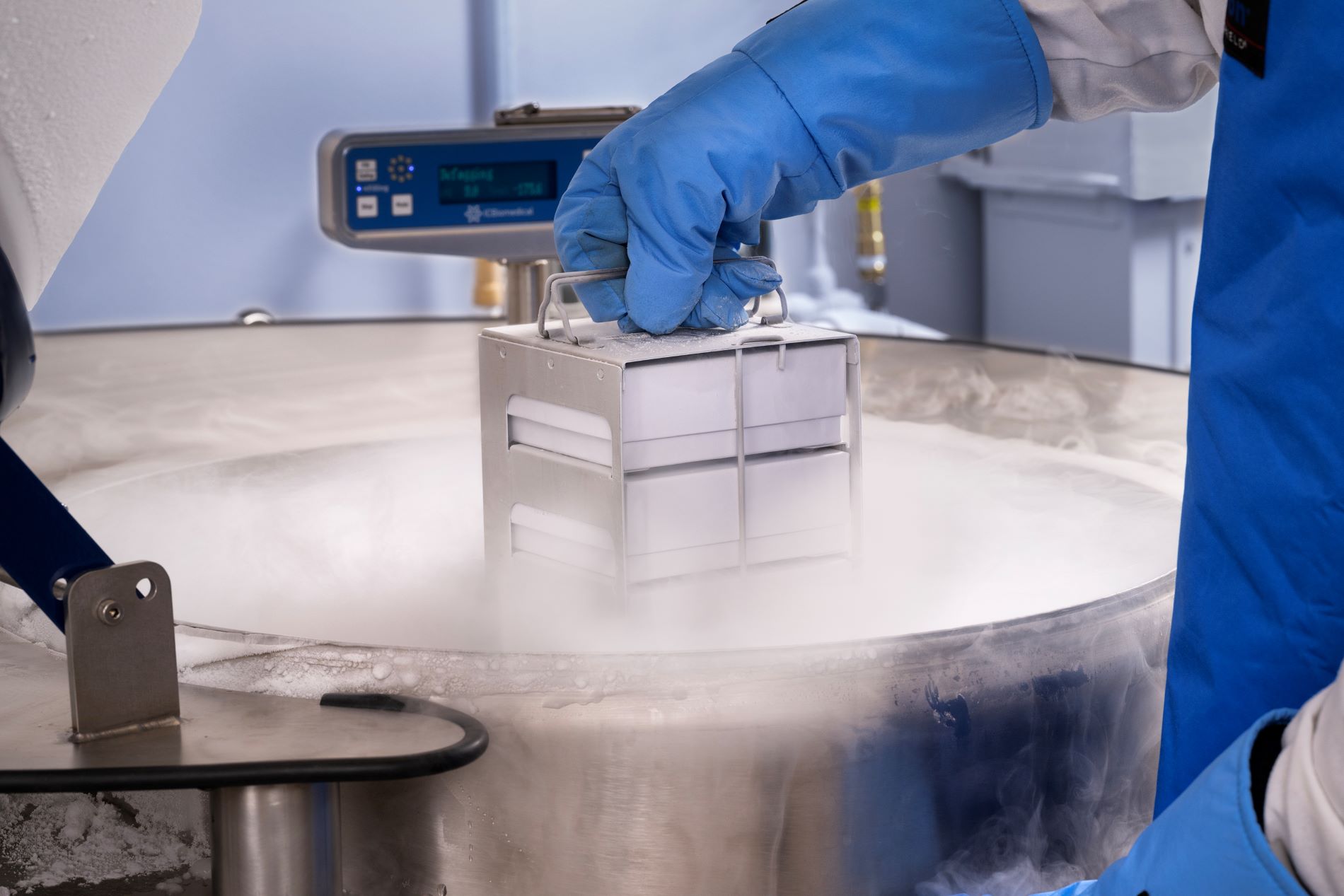 Tissue samples being extracted from a cryo-vault at the Denver Museum of Nature & Science (Photo/ Rick Wicker)