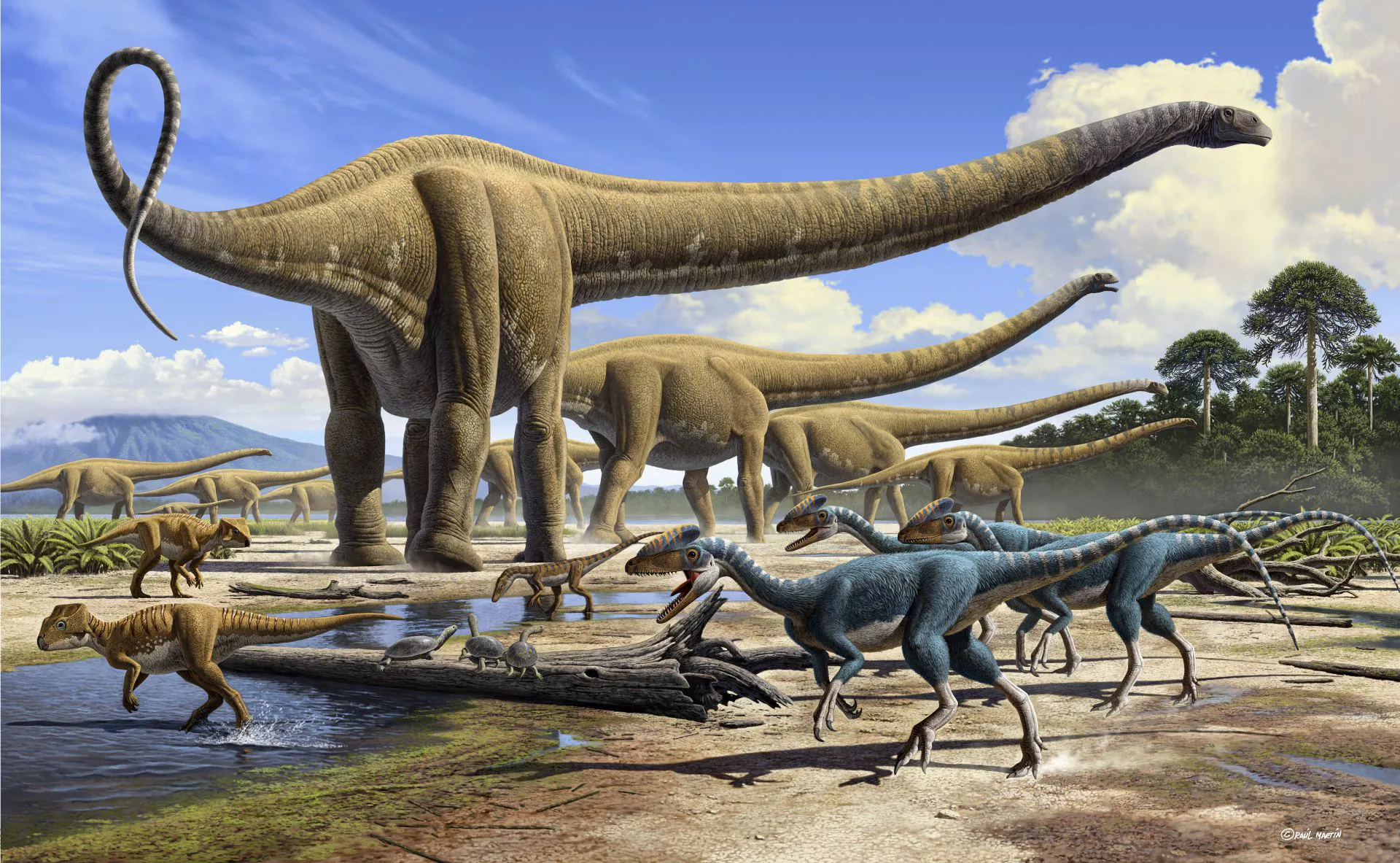 artists rendering of dinosaurs